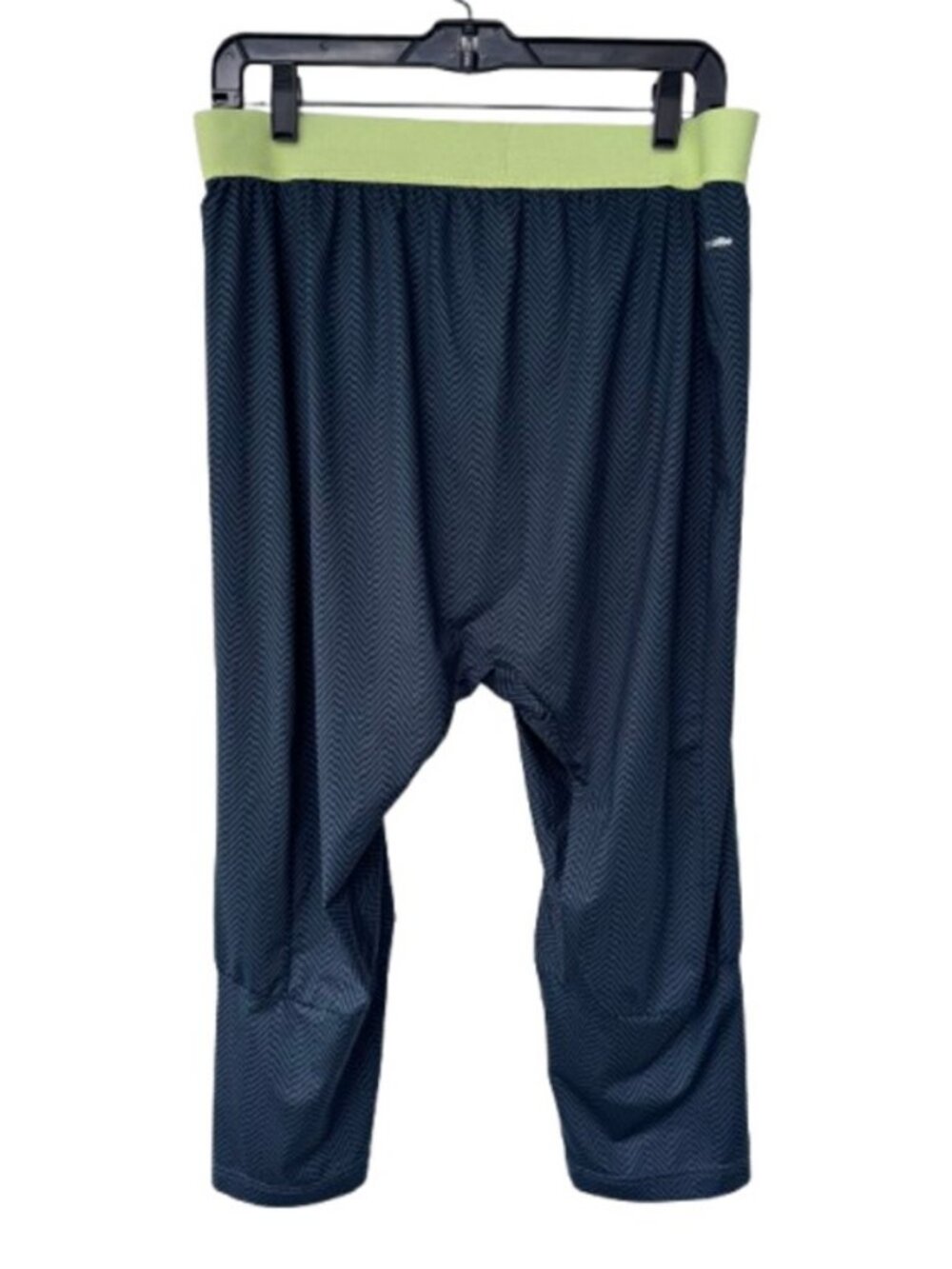 Adidas drop-crotch cropped pants lime green, black, grey women's size M